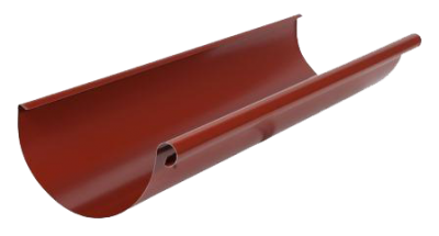 Детальное фото желоб водосточный, сталь, d-150 мм, красный, l-3 м, aquasystem